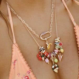 NWT Zara 2 Pack Metal Charms Necklaces